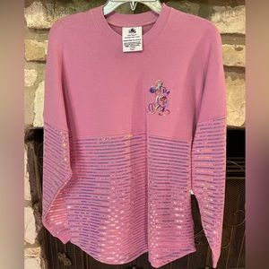 Disney Pink Earidescent Sequin Spirit Jersey Small